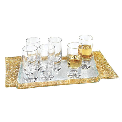 (D) Handcrafted 'Galaxy' Lead Free Crystal 6-pc Shot Glasses Set 2.5 Oz