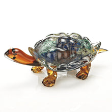 (D) Handcrafted Murano Art Glass Turtle Figurine 12" L, Amphibian Sculpture