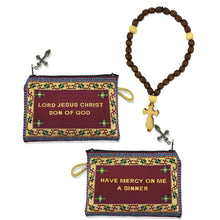 (D) Jesus Prayer Pouch - 2 Sided With Wooden Prayer Beads (7 Styles)
