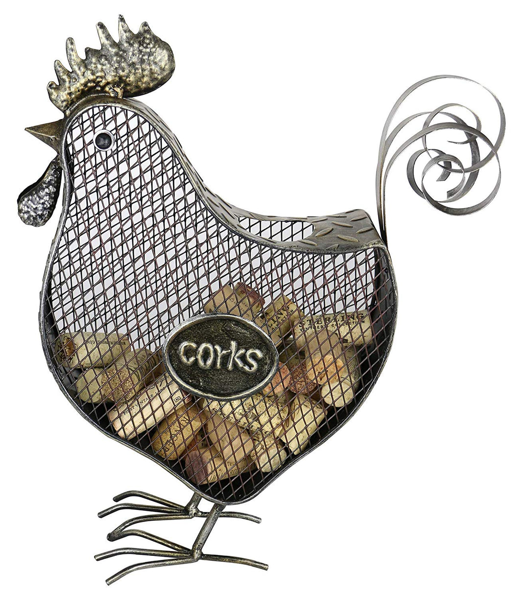 (D) Wine Cork Holder, Fanny Rooster, Bar Counter Decoration