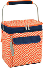 (D) Beverage and Food Cooler, Picnic Backpack Bag with Corkscrew (Orange)