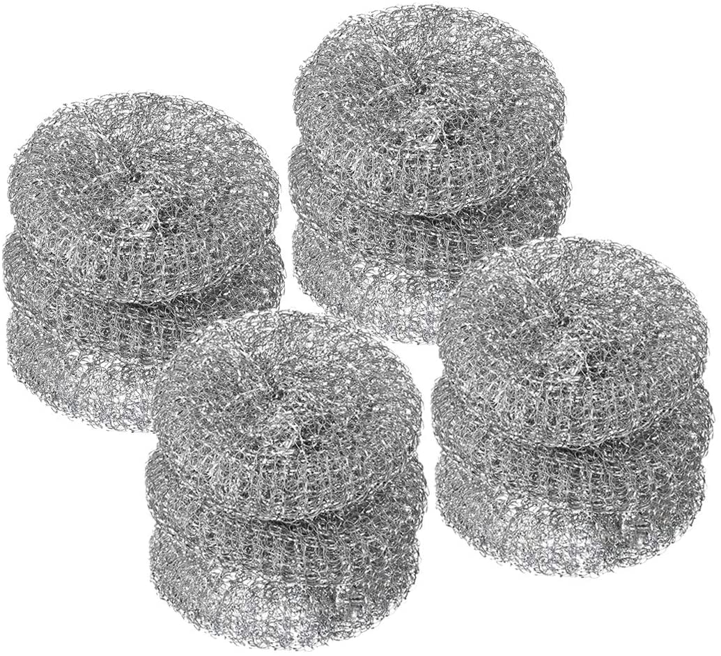 Stainless Steel Metal Dish Bath Scrubber For Kitchen Cookware and Home Cleaning 12 PC
