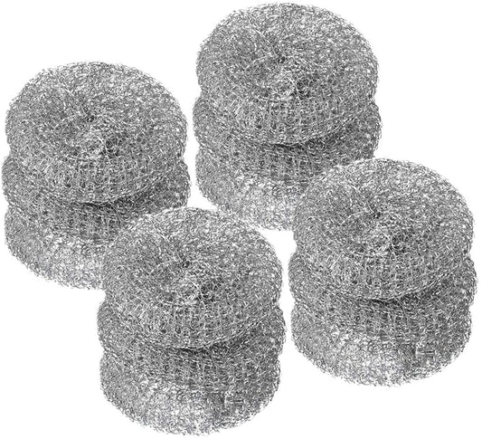 Stainless Steel Metal Dish Bath Scrubber For Kitchen Cookware and Home Cleaning 12 PC