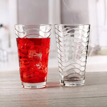 (D) Drinking Glasses Set Of 8 Modern Wavy Design Heavy Base Highball Glassware