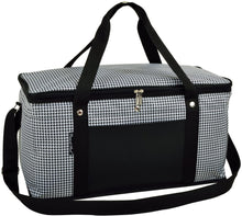 (D) Folding 72 Can Cooler, Picnic Backpack Bag for Outdoor (Houndstooth)