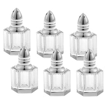 (D) Handcrafted 'Alana Silver' Crystal Glass 6-pc Salt & Pepper Shakers Set