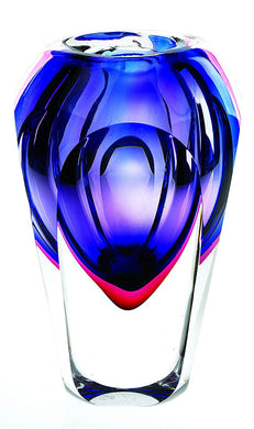 (D) Handcrafted 'Astra' Violet Slice Cut Vase H 8.5