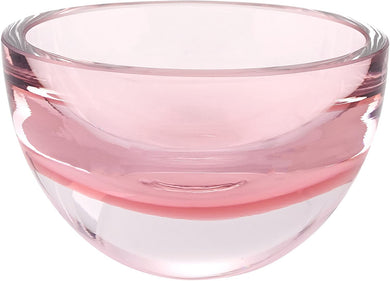 (D) Handcrafted 'Penelope Pink' Crystal Centerpiece Serving Bowl 6