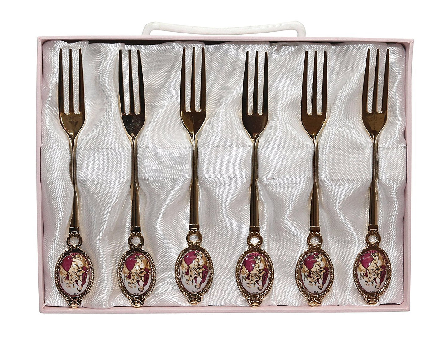 Royal Flatware Set of 12pc Demi Dessert Flatware Forks and Spoons (Gold Antique)