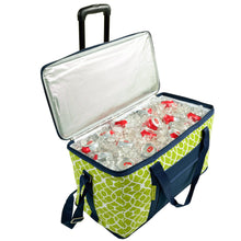 (D) Leakproof 24 Hour Cooler On Wheels, Picnic Backpack Bag (Trellis Green)