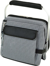 (D) Beverage and Food Cooler, Picnic Backpack Bag with Corkscrew (Houndstooth)