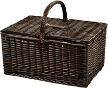 (D) Buckingham Basket for 4 with Blanket and Coffee Set for Outdoor (Green)