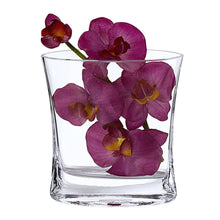 (D) Centerpiece 'Rivera' Flower Vase 6.5" H, Premium Quality Crystal Glass
