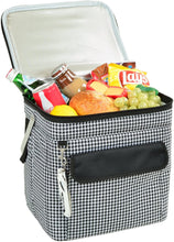 (D) Beverage and Food Cooler, Picnic Backpack Bag with Corkscrew (Houndstooth)