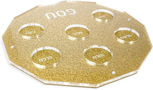 (D) Judaica Acrylic Seder Plates for Passover Hexagon Modern (Gold)