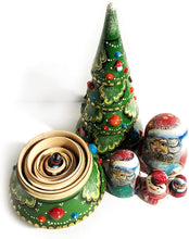 (D) Russian Souvenirs Santa Nesting Dolls Matryoshka Wood Stacking Nested Set 6pc