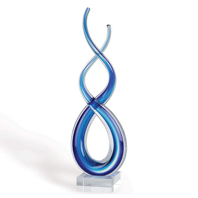 (D) Handcrafted Murano Art Glass Deep Blue Sea Spectrum Figurine 18