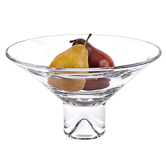 (D) Handcrafted 'Monaco' Crystal Glass Clear Centerpiece Serving Bowl 12"D