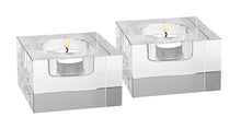 (D) Crystal Centerpiece Dakota 2-pc Set Clear T-Lite Block