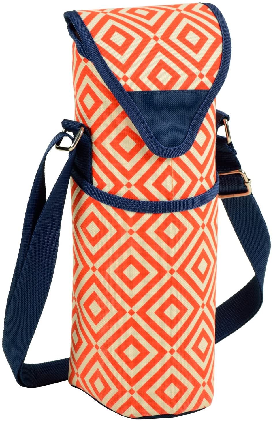 (D) Single Bottle Cooler Tote, Picnic Backpack Bag for Outdoor (Orange)