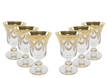 Interglass Italy Luxury Clear Crystal Wine Glasses, 24K Gold-Plated Set of 2, 6, or 12