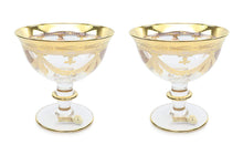 Interglass Italy Clear Crystal Compote Serving Bowl on a Stem, Vintage Design Set of 2, 6 or 12