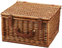 (D) Cheshire Basket for 2 with Coffee Service, Picnic Set for Outdoor (Brown)