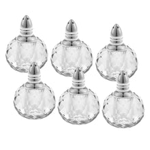 (D) Handcrafted 'Zendra Silver' Crystal Glass 6-pc Salt & Pepper Shakers Set