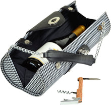 (D) Wine Bottle Carrier and Purse, Wine Holder, 30th Birthday Gifts (Houndstooth)