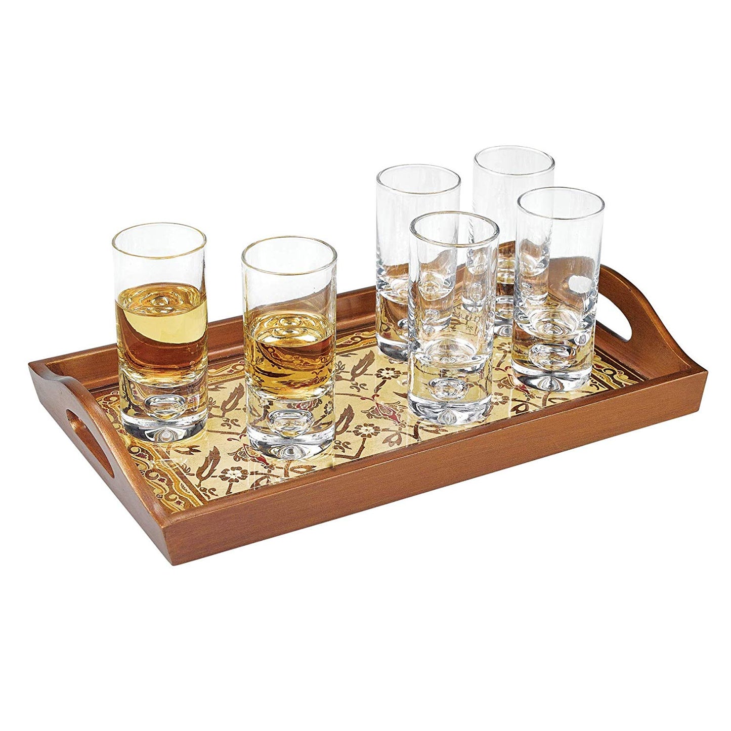 (D) Handcrafted 'Galaxy' Lead Free Crystal 6-pc Shot Glasses Set 2.5 Oz