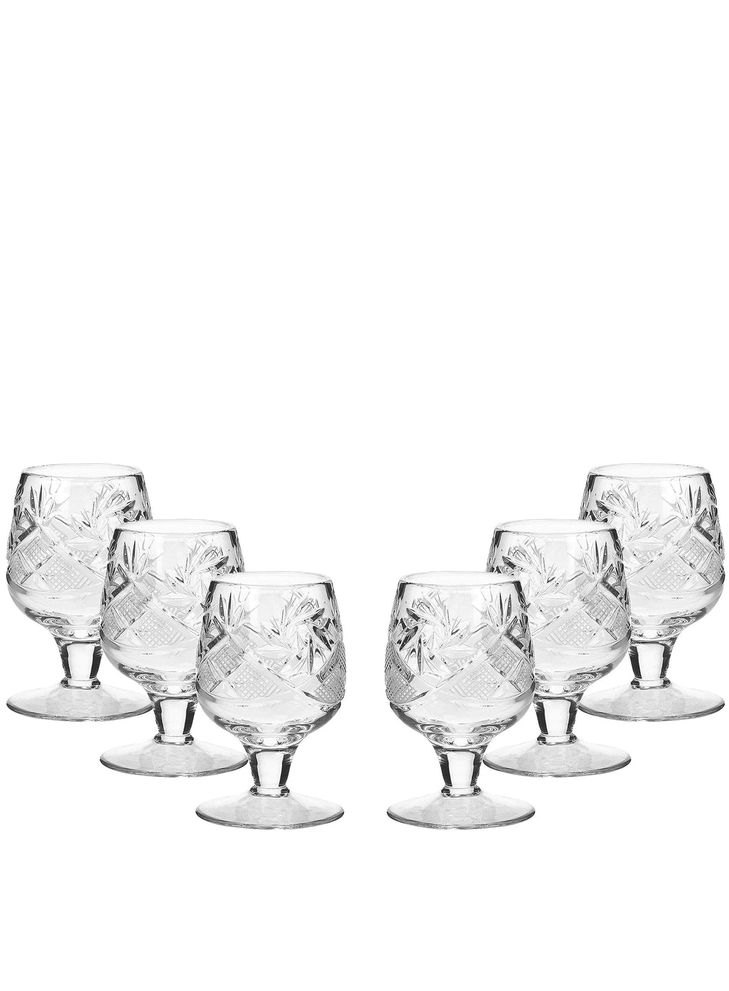 Exquisite 1.5-Oz Handcrafted Crystal Shot Glasses - Stemmed Vodka Glas
