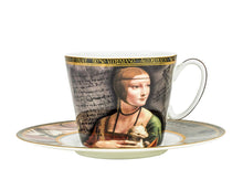 Carmani Painters Tea or Coffe Cup, Leonardo Da Vinci Porcelain Collection (Lady)