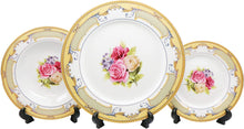 Royalty Porcelain 20-pc Dinner Set 'Pale Roses', Gold Plated Vintage Flower, Premium Dinnerware
