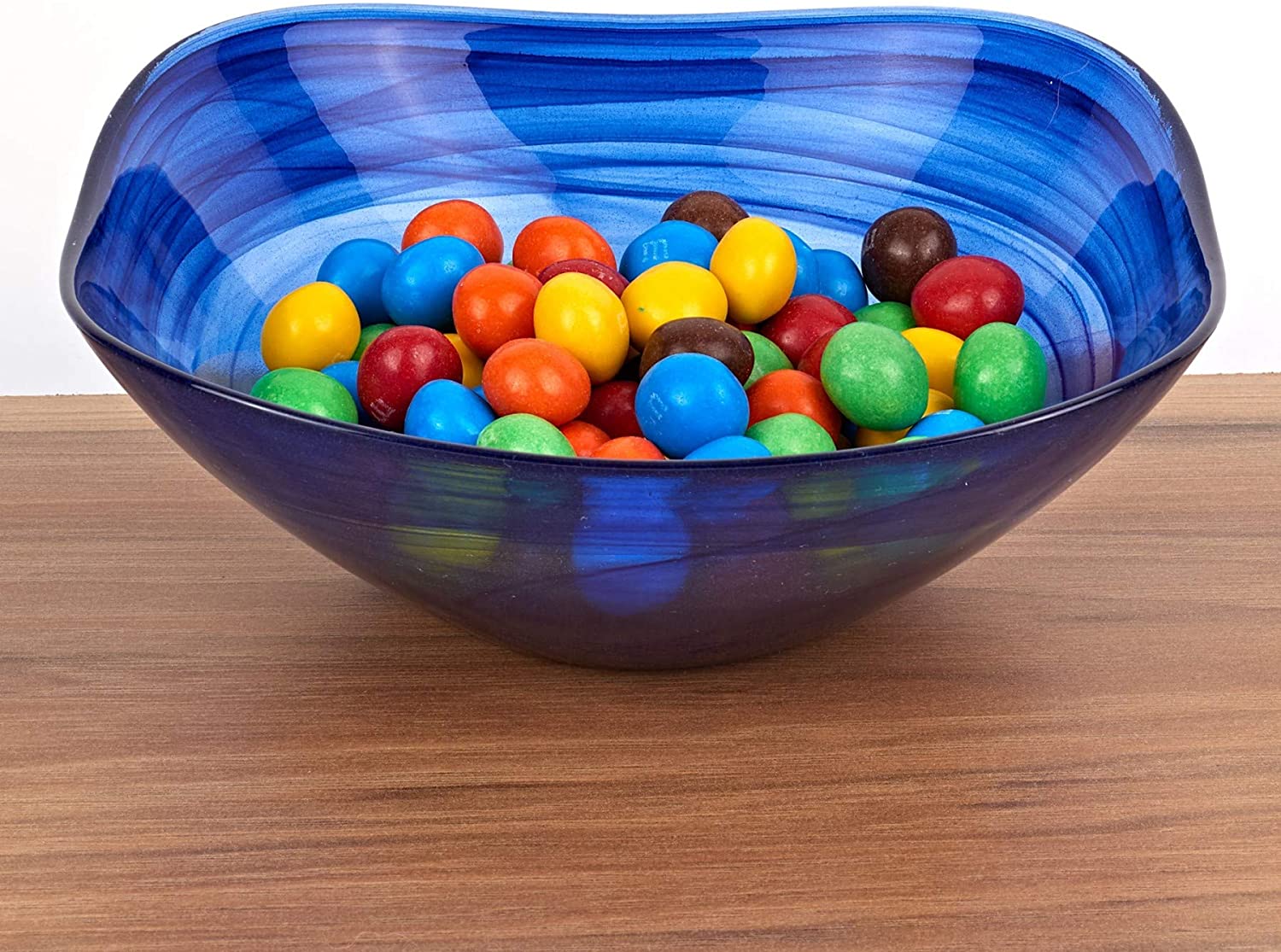 (D) Cobalt Blue Square Glass 10" Bowl Dinnerware (6x6x2.5)