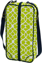 (D) Wine Carrier, Picnic Backpack Bag, Small Set for Outdoor (Trellis Green)