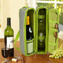 (D) Wine Carrier, Picnic Backpack Bag, Small Set for Outdoor (Gray)