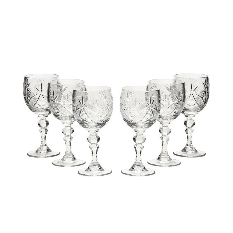 Neman Crystal 5 Oz. Lead Crystal Wine Glass. Set of 6