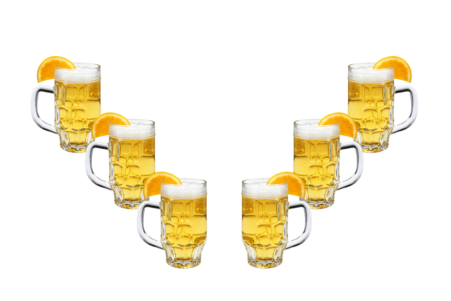 Beer Mug, Beer Glasses 17 Oz, Modern Clear Party Glassware Set of (6)