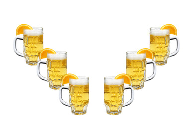 Beer Mug, Beer Glasses 17 Oz, Modern Clear Party Glassware Set of (6)