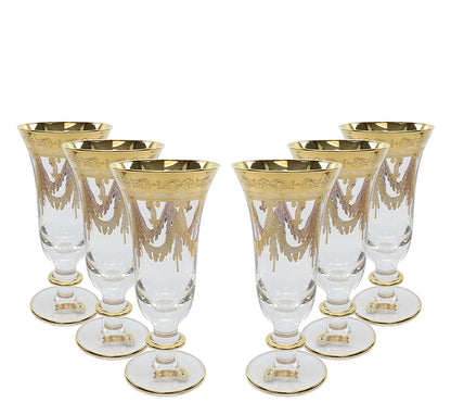 Interglass Italy Clear Champagne Crystal Glasses, Vintage Design Set of 2, 6 or 12
