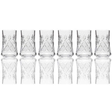 SET of 6 Vintage CUT Crystal Drinking Soda Glasses 200ml 7oz