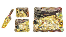 Carmani Painters 4-pc Decorative Glass Dessert Serving Set, Klimt (The Kiss)