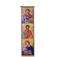 (D) Tapestry Religious Wall Hanging - Orthodoxy Room Decor 32 Inch (Tapestry Saint Michael the Archangel Saint Raphael Gabriel)