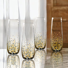 (D) Stemless Champagne Flutes Glass Set Of 2 For Water, Liquor, Whiskey 10.5 oz.