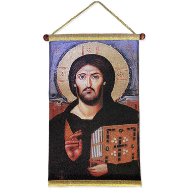 (D) Tapestry Religious Wall Hanging - Orthodoxy Room Decor 15.5 Inch (Christ of Sinai)