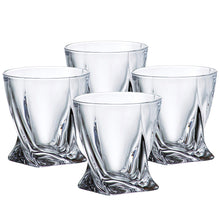 Diamond DOF 10 Oz Whisky Glasses, Old-Fashioned Liquor Glassware, Set of 4
