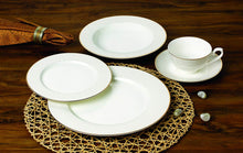 Royalty Porcelain Innocence 20pc White and Gold Dinnerware Set, 24K Gold-Plated
