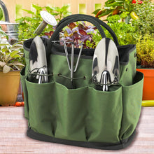 (D) Garden Tote and Tools Set Picnic Backpack Bag, Full Equipment Set (Green)