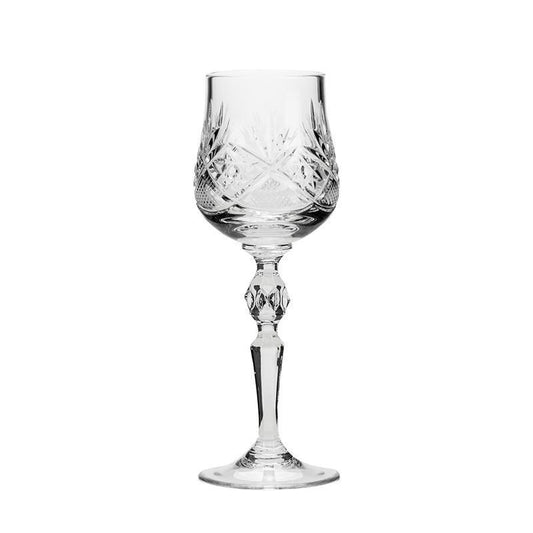 Neman Glassworks, 8-Oz Russian Crystal Wine Goblet Glasses, 6-pc Vintage Set