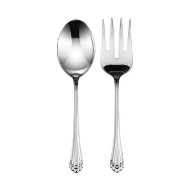 Italian Collection 'Tuscana Silver' 2-Pc Premium Silverware Flatware Serving Set